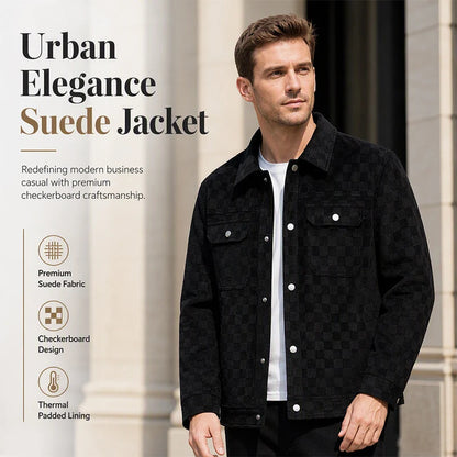 Men's Checkerboard Suede Look Jacket