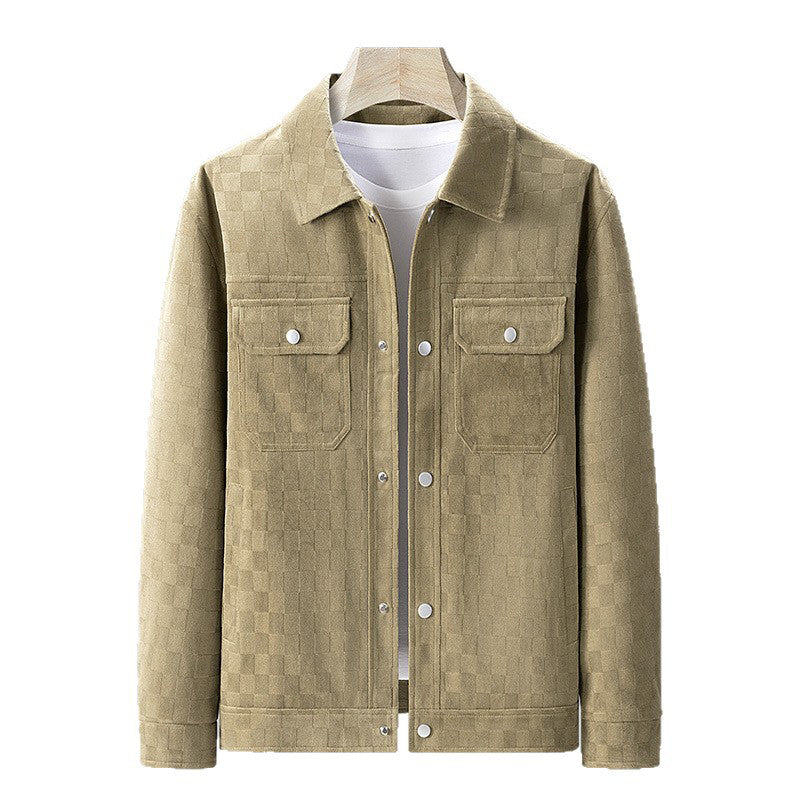 Men's Checkerboard Suede Look Jacket