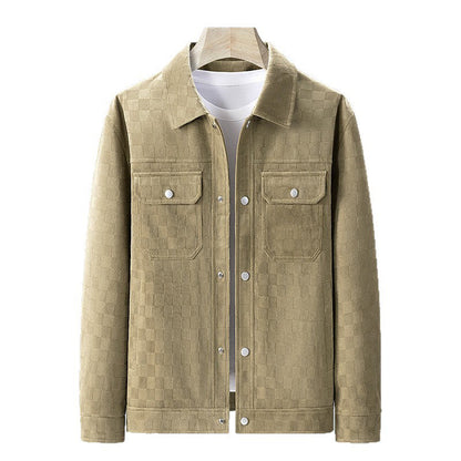Men's Checkerboard Suede Look Jacket