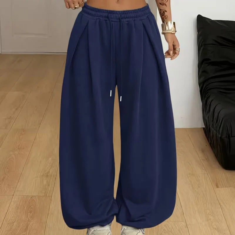 Women's Pleated Wide Leg Casual Trousers