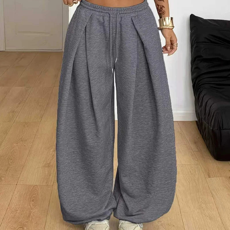 Women's Pleated Wide Leg Casual Trousers