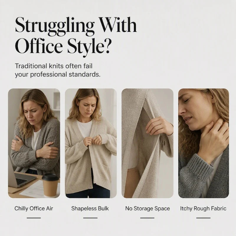 Women's Open Front Knit Lapel Cardigan