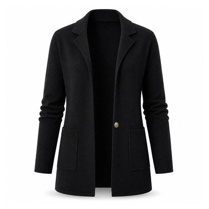 Women's Open Front Knit Lapel Cardigan