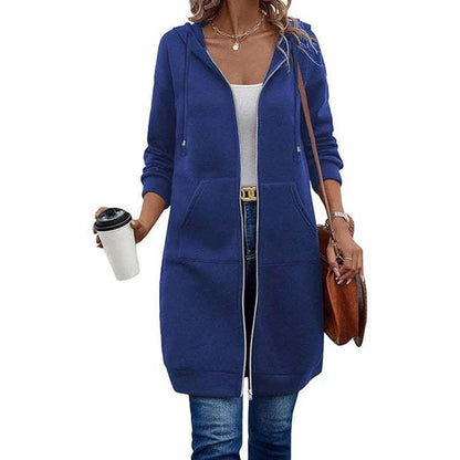 Women's Mid Length Hooded Cardigan Jacket