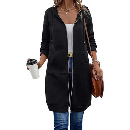 Women's Mid Length Hooded Cardigan Jacket