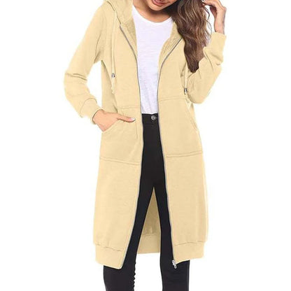 Women's Mid Length Hooded Cardigan Jacket