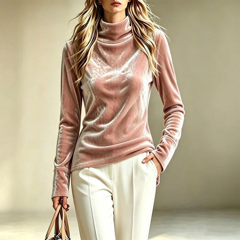 Women's Relaxed Turtleneck Long Sleeve Top