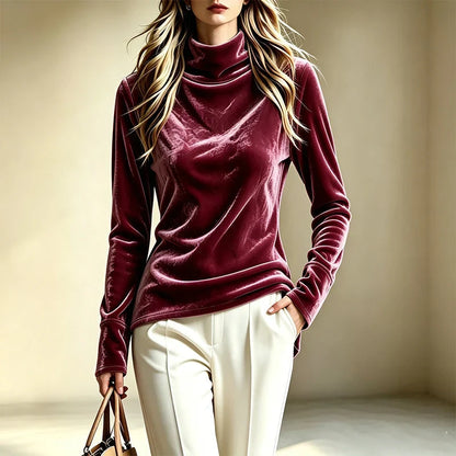 Women's Relaxed Turtleneck Long Sleeve Top