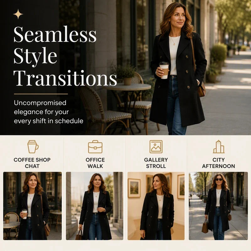 Women's Double Breasted Long Coat
