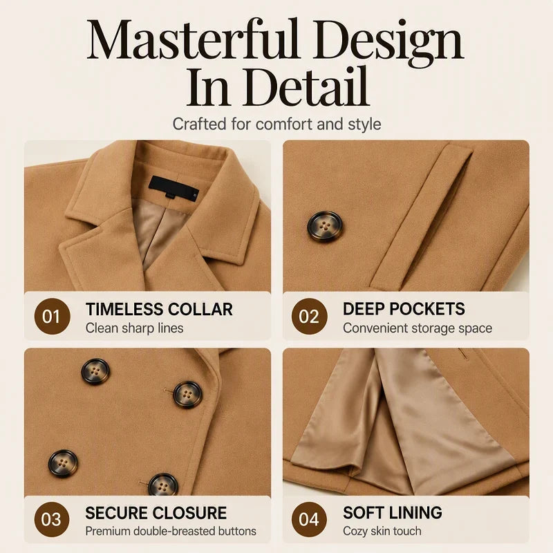 Women's Double Breasted Long Coat