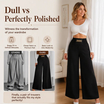 Women's Smocked Waist Wide Leg Trousers