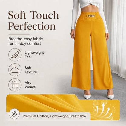 Women's Smocked Waist Wide Leg Trousers