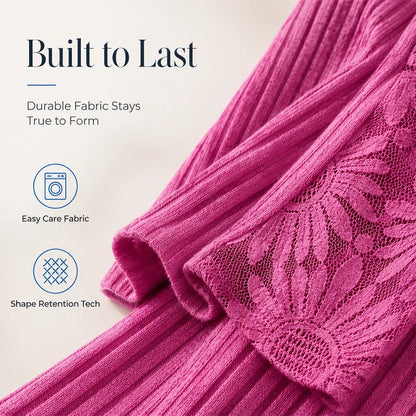 Women's Lace V Neck Relaxed Top