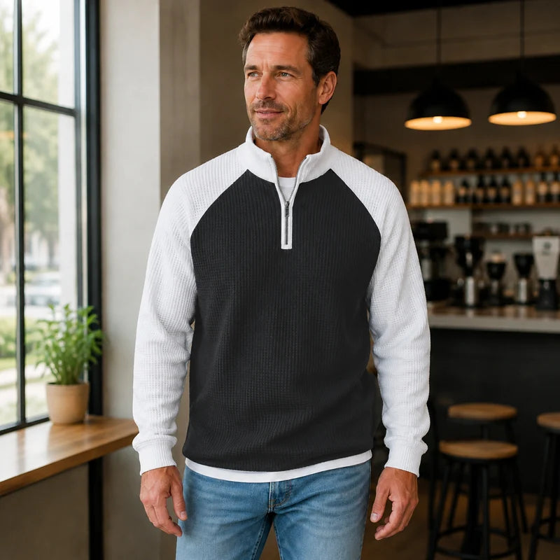 Men's Textured Quarter Zip Top