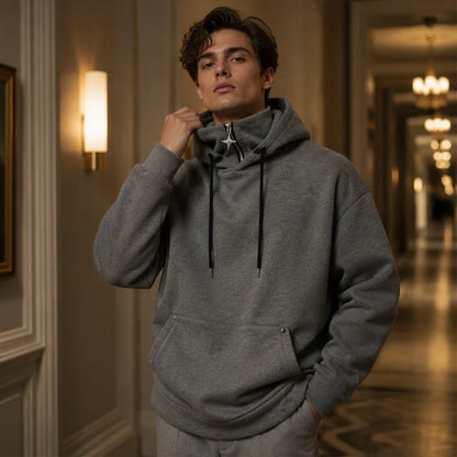 Men's High Collar Relaxed Hoodie