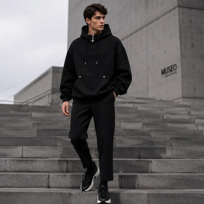 Men's High Collar Relaxed Hoodie
