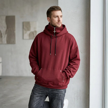 Men's High Collar Relaxed Hoodie