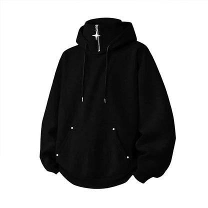Men's High Collar Relaxed Hoodie