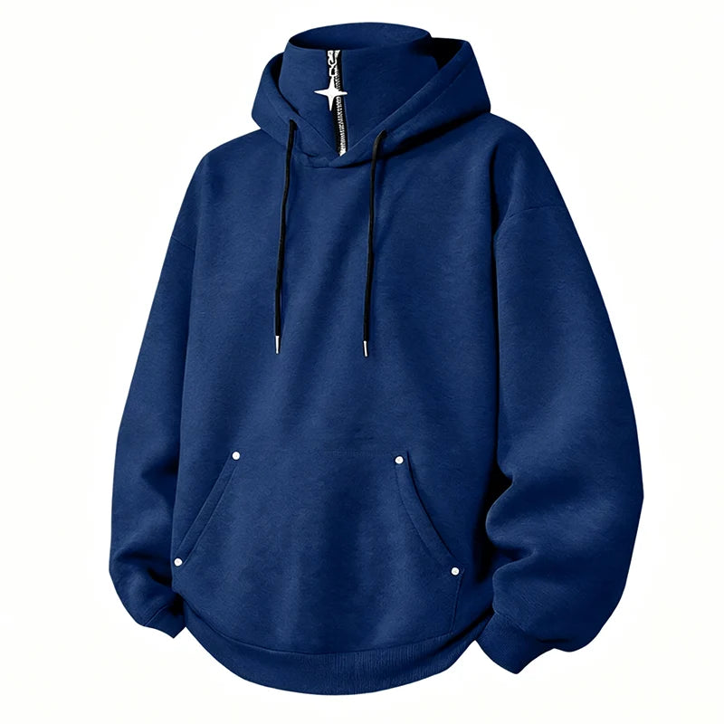 Men's High Collar Relaxed Hoodie