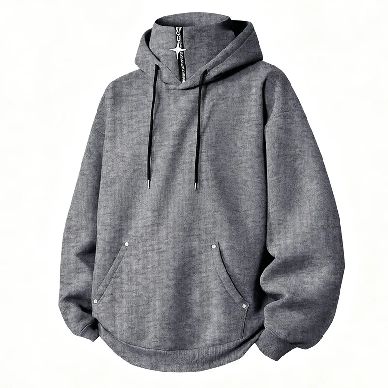 Men's High Collar Relaxed Hoodie