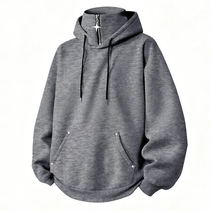 Men's High Collar Relaxed Hoodie