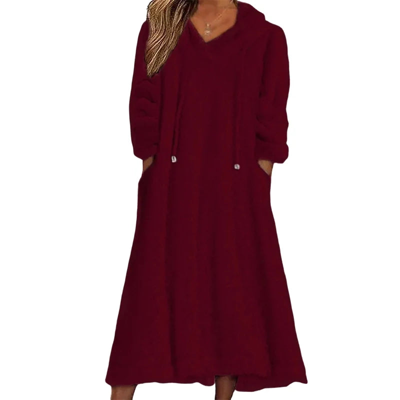 Women's Plush Hooded Lounge Dress