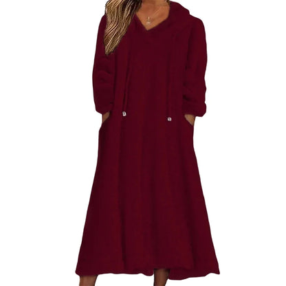 Women's Plush Hooded Lounge Dress