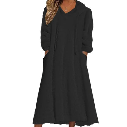 Women's Plush Hooded Lounge Dress