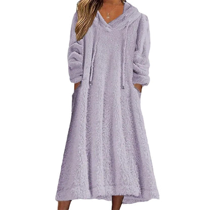 Women's Plush Hooded Lounge Dress