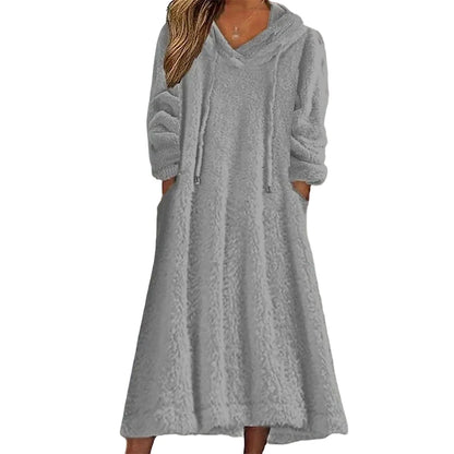Women's Plush Hooded Lounge Dress