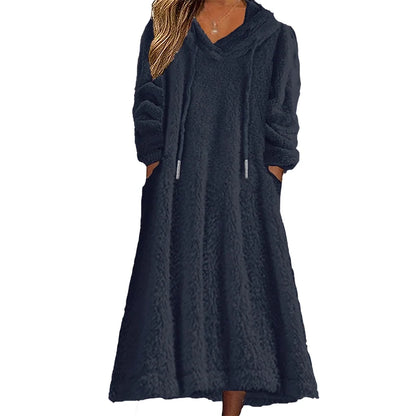 Women's Plush Hooded Lounge Dress