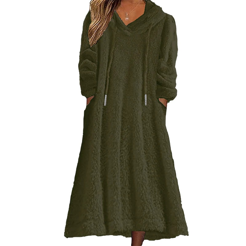 Women's Plush Hooded Lounge Dress