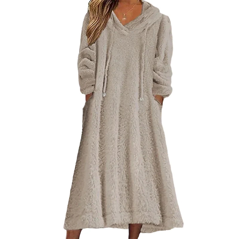 Women's Plush Hooded Lounge Dress