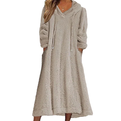 Women's Plush Hooded Lounge Dress