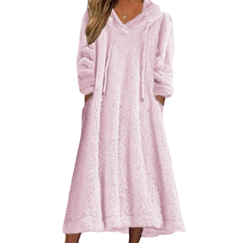 Women's Plush Hooded Lounge Dress