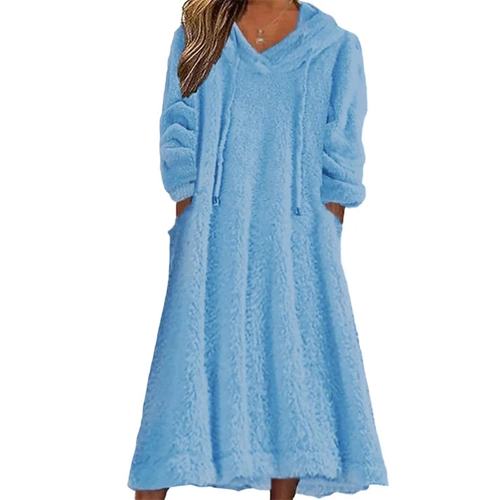 Women's Plush Hooded Lounge Dress