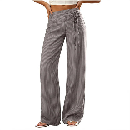 Women's Striped Wide Leg Trousers