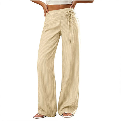 Women's Striped Wide Leg Trousers