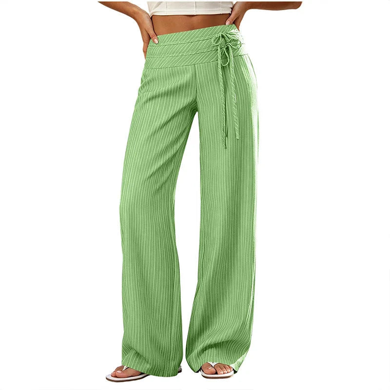 Women's Striped Wide Leg Trousers