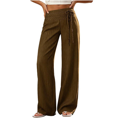 Women's Striped Wide Leg Trousers