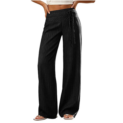 Women's Striped Wide Leg Trousers