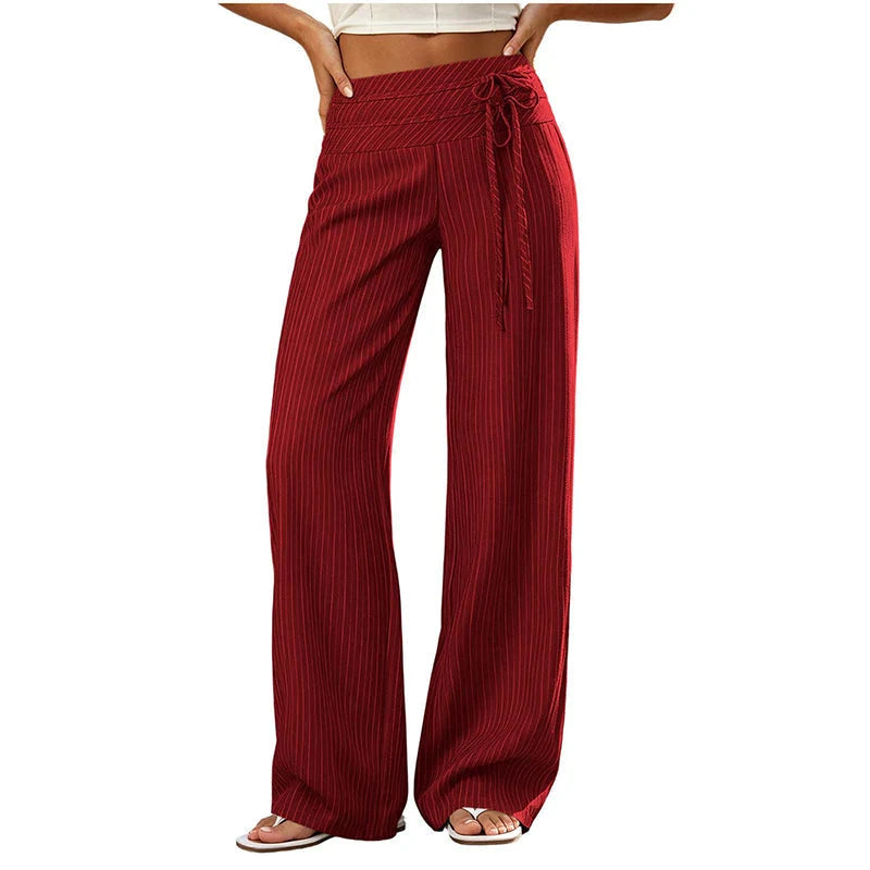 Women's Striped Wide Leg Trousers