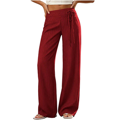 Women's Striped Wide Leg Trousers