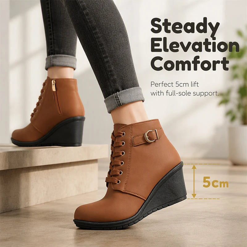 Women's Side Zip Wedge Ankle Boots