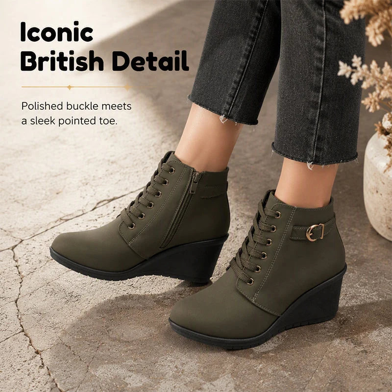 Women's Side Zip Wedge Ankle Boots