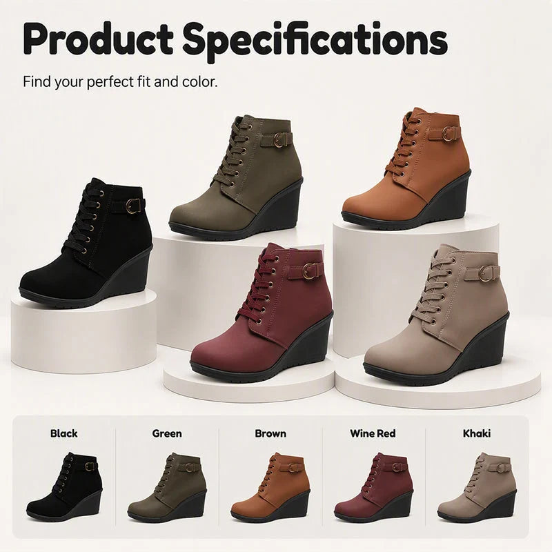 Women's Side Zip Wedge Ankle Boots