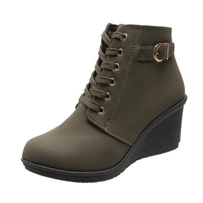 Women's Side Zip Wedge Ankle Boots