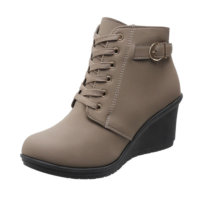 Women's Side Zip Wedge Ankle Boots