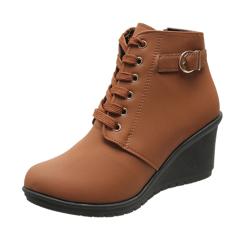Women's Side Zip Wedge Ankle Boots