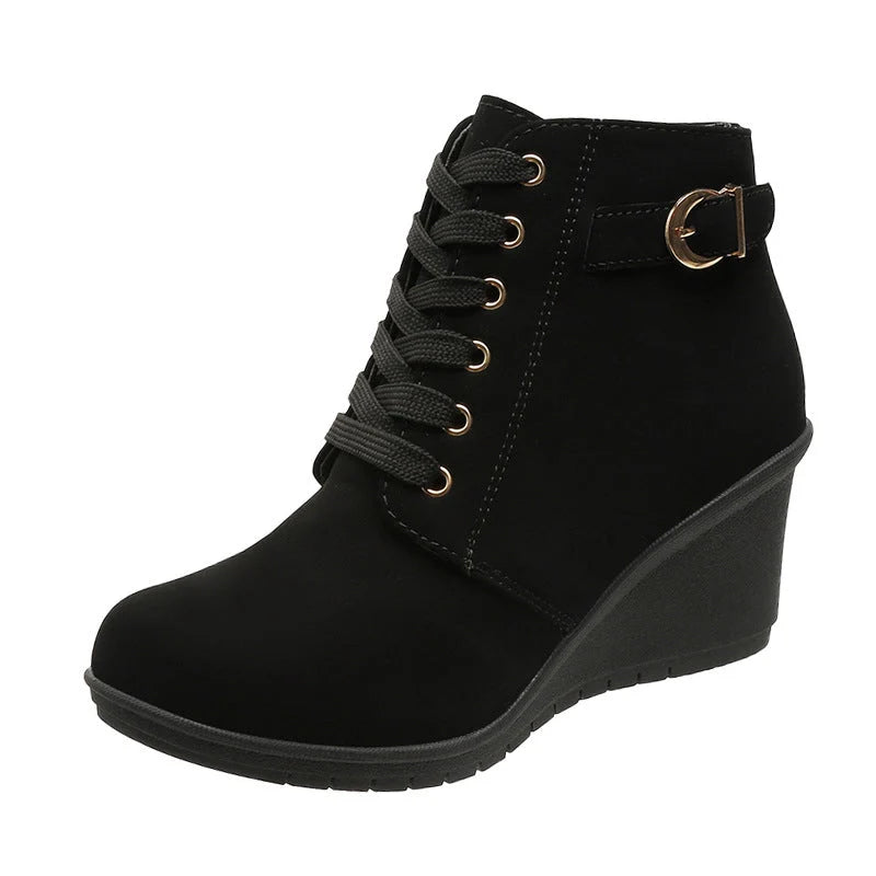 Women's Side Zip Wedge Ankle Boots